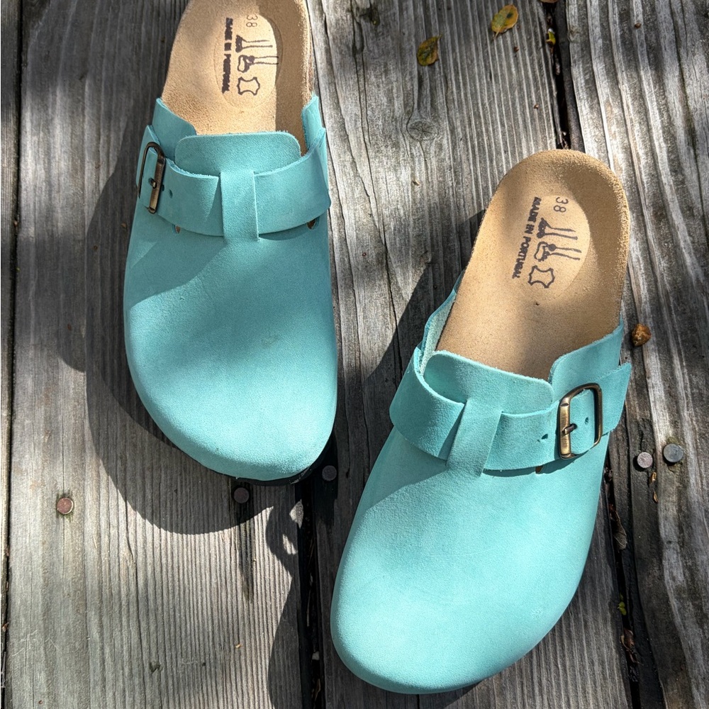 Tiffany Blue Boston Style Clogs